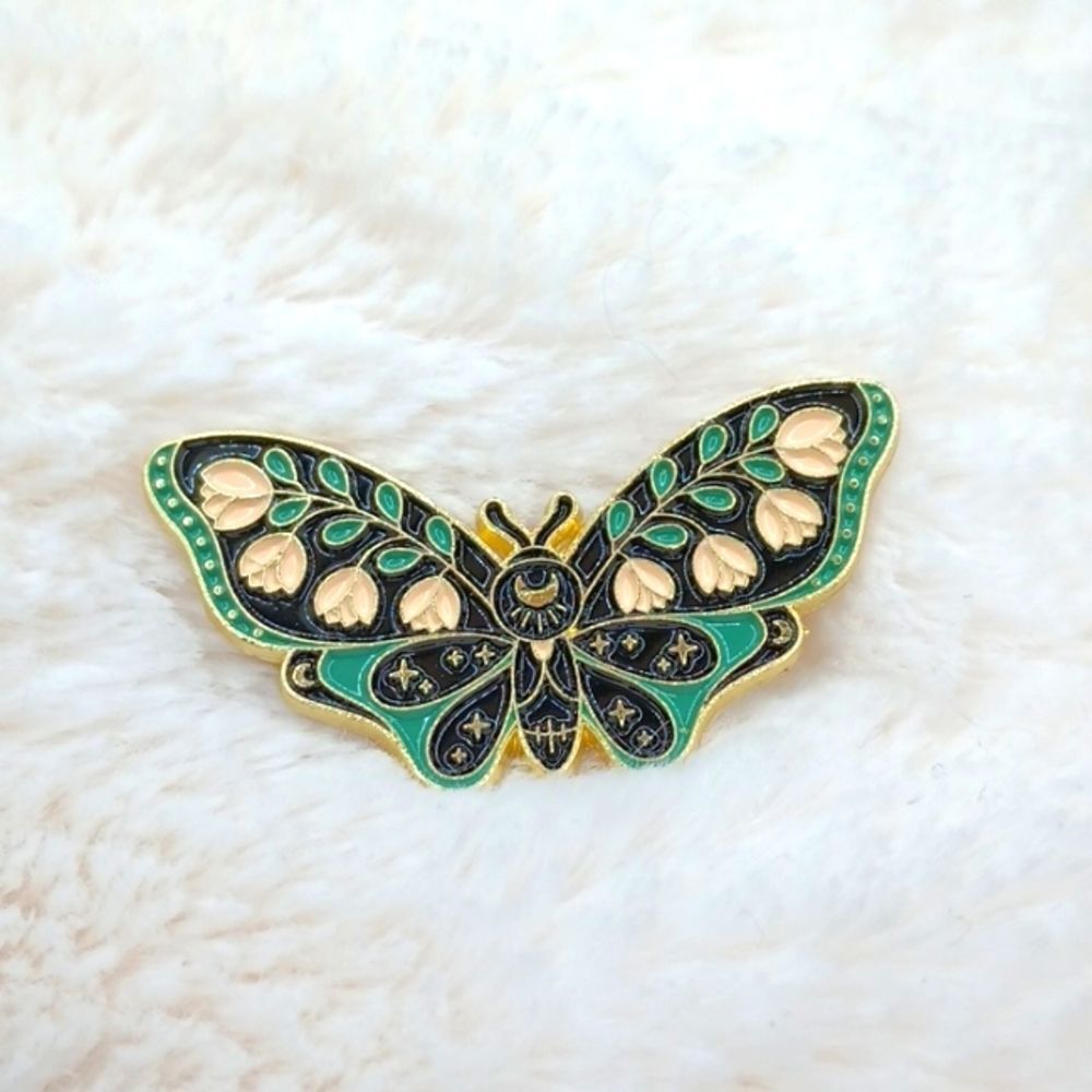 Butterfly pin floral wings constellation brooch